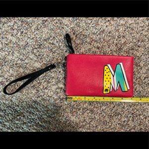 Wristlet/wallet pink with “M” & jewel